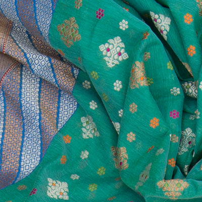 Green Handwoven Benares Silk Saree