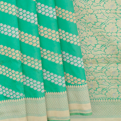 Teal Handwoven Benares Silk Saree