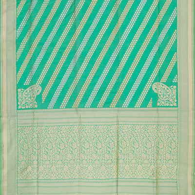 Teal Handwoven Benares Silk Saree