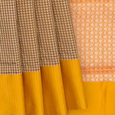 Green Handwoven Benares Silk Saree With Checks
