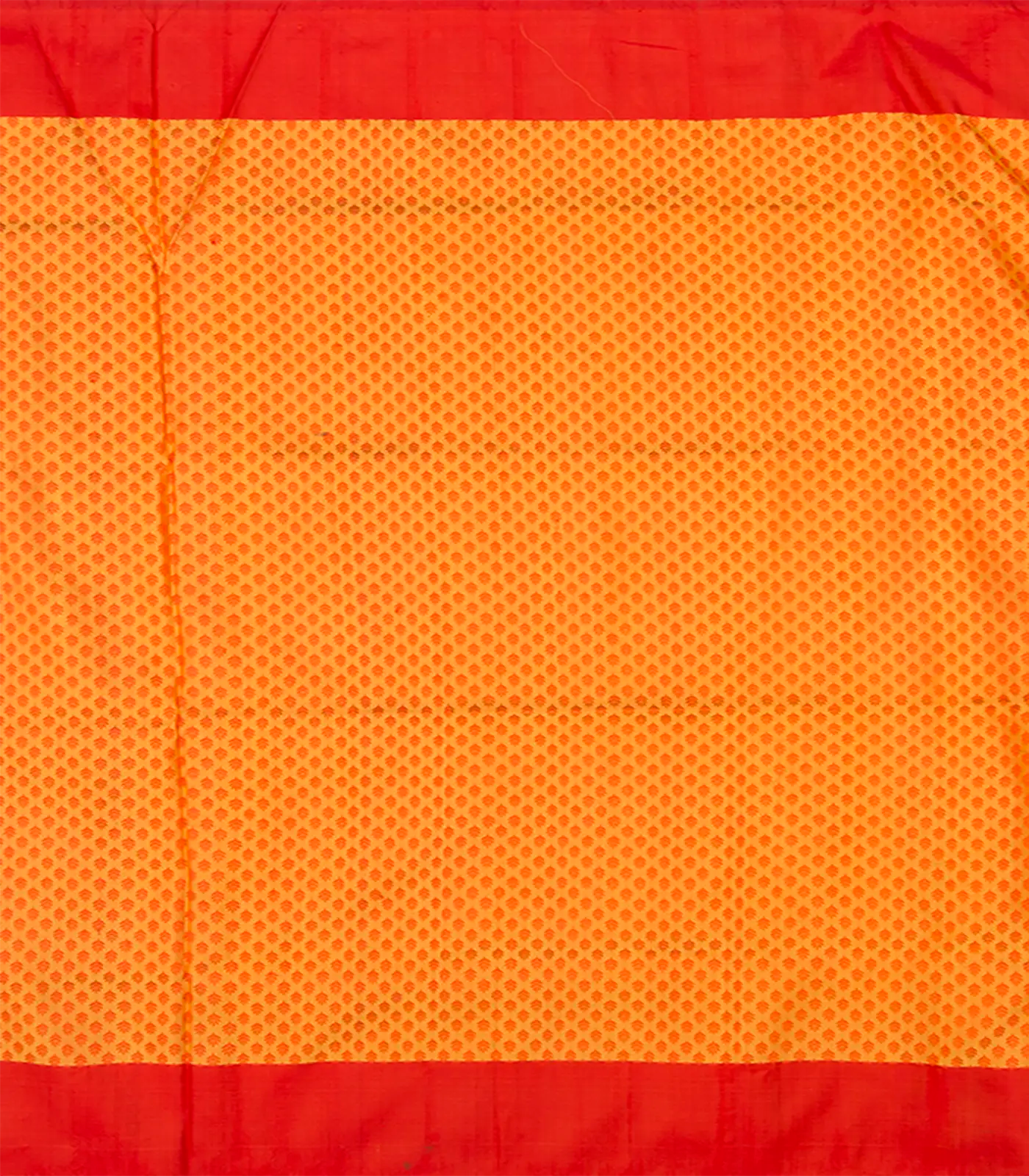 Orange Handwoven Benares Silk Saree With Floral Motifs