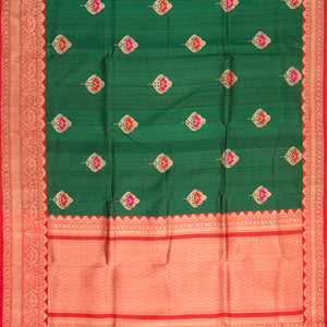 Dark-Green Handwoven Banarasi Silk Saree