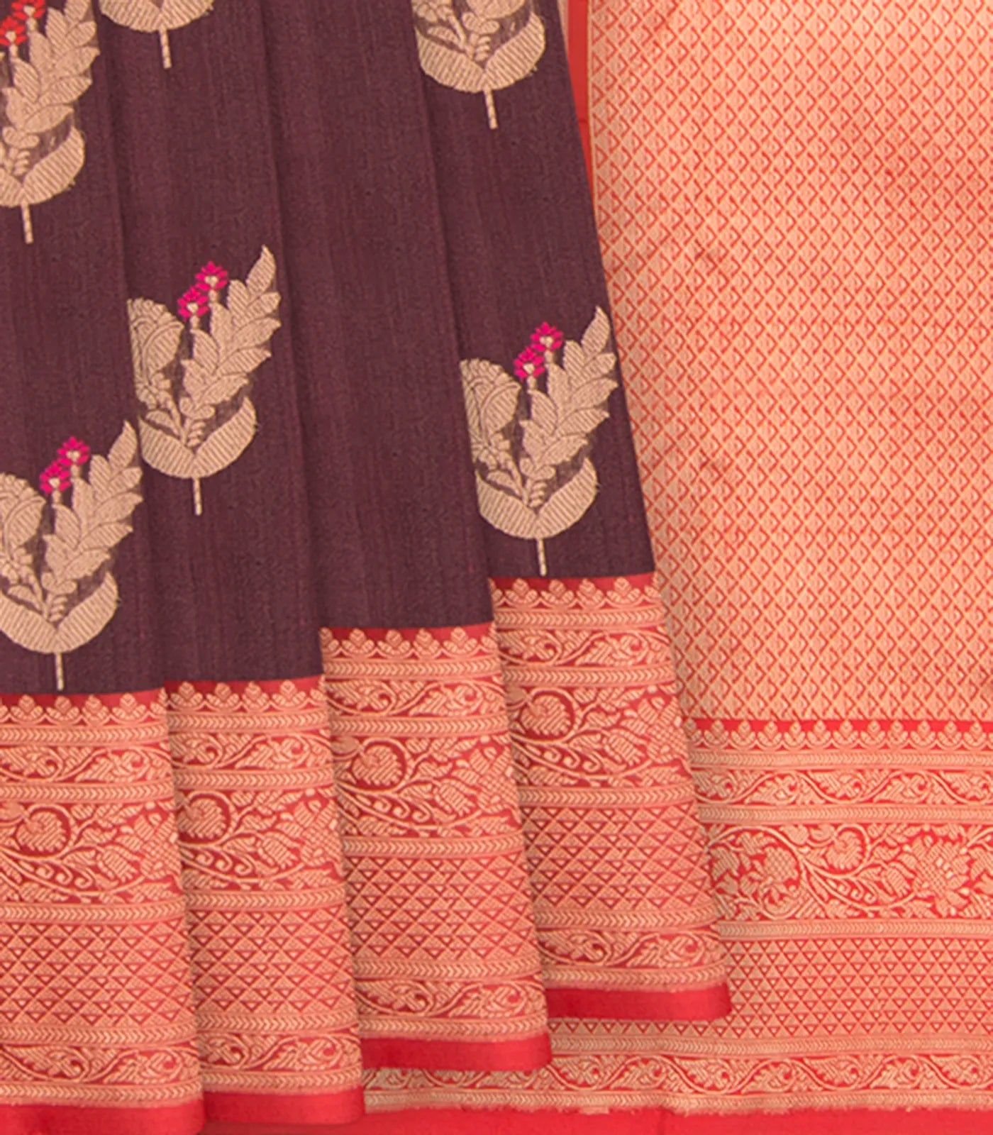 Chocolate Handwoven Banarasi Silk Saree