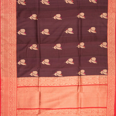 Chocolate Handwoven Banarasi Silk Saree