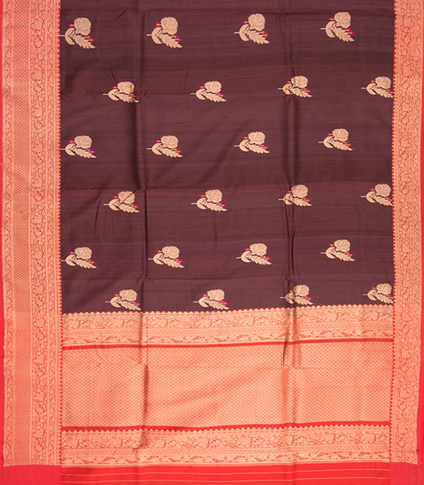 Chocolate Handwoven Banarasi Silk Saree