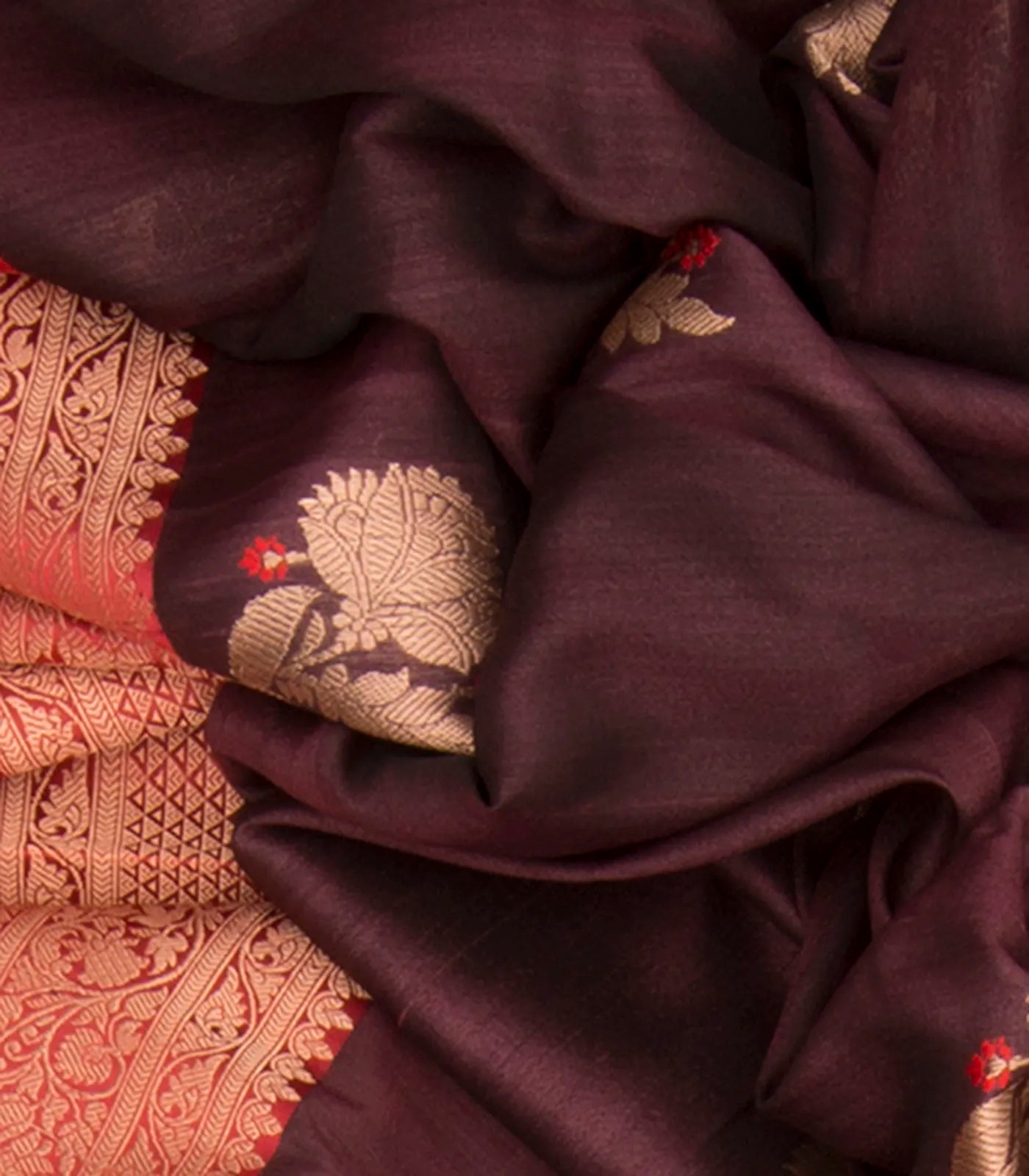 Chocolate Handwoven Banarasi Silk Saree