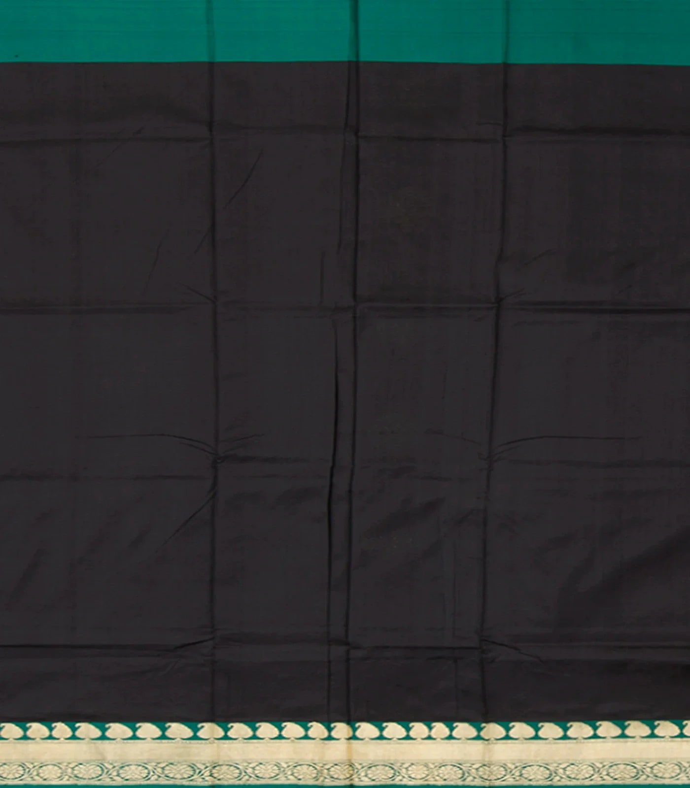 Black  Handwoven Benares Silk Saree-Black