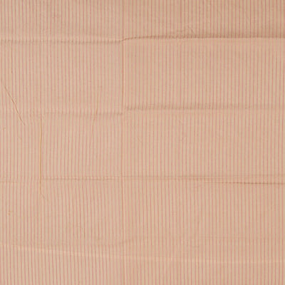 Beige Handwoven Benarasi Organza Silk Saree With Leaf Motifs & Baby Pink Border-Beige