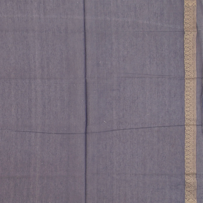 Grey Handwoven Benarasi Organza Silk Saree With Diagonal Vine Motifs -Grey