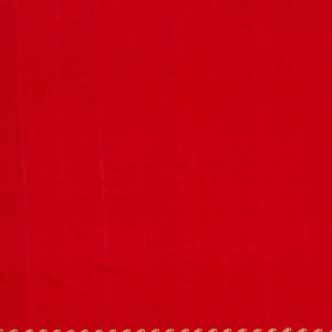 Red Handwoven Benarasi Jamdhani Saree With Chakaram Motifs in Checks With Mango Motifs in Pallu-Red