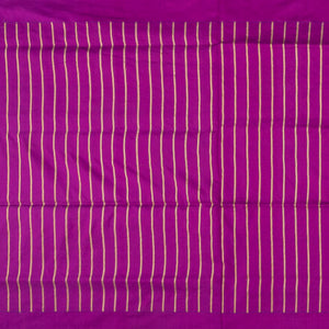 Olive Green Handwoven Banarasi Silk Saree With Contrast Pink Border & Pallu-Olive Green