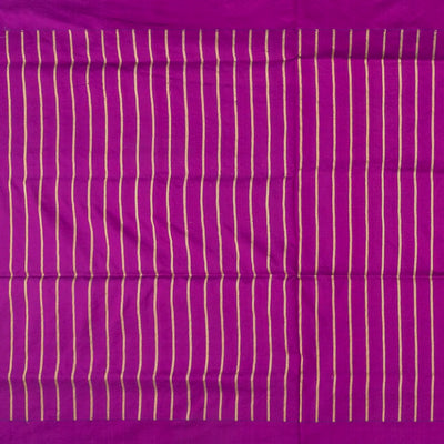 Olive Green Handwoven Banarasi Silk Saree With Contrast Pink Border & Pallu-Olive Green