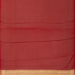 Black Handwoven Banarasi Khaddi Georgette Saree With Maroon Border-Black