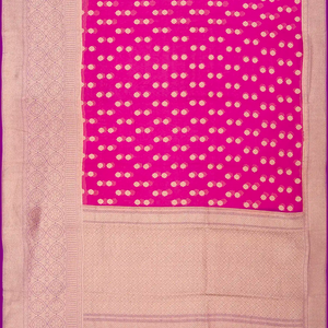 Pink Banarasi Khaddi Georgette Saree With Kamalam Motifs-Pink