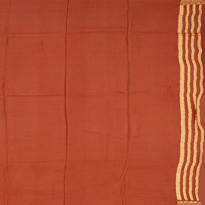 Crimson Banarasi Khaddi Georgette Saree With Diagonal Stripes-Crimson