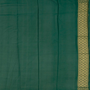Dark Green Banarasi Khaddi Georgette Saree With Floral Motifs-Dark Green