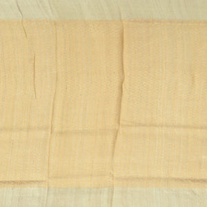 Cream Handwoven Banarasi Silk Saree With Floral Meena Border-Cream
