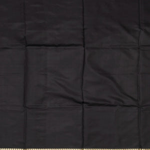 Black Banarasi Silk Saree With Floral Motifs-Black