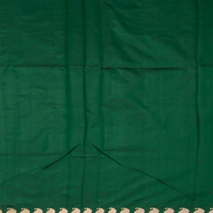 Dark Green Banarasi Silk Saree With Mango Motifs-Dark Green