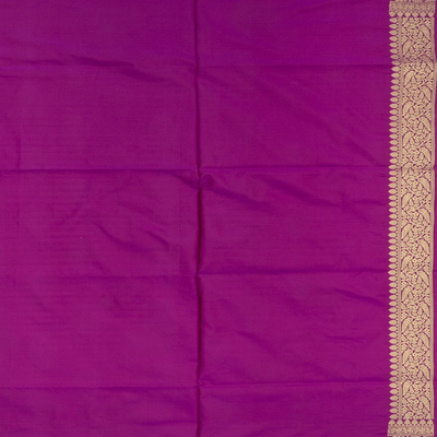 Magenta Handwoven Banarasi Silk Saree With Floral Butta-Pink