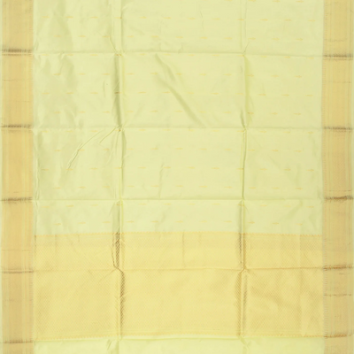 Cream Banarasi Silk Saree With Floral Butta-Cream