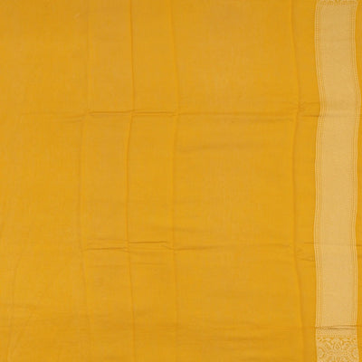 Red Handloom Banarasi Silk Cotton Saree With Chevron Motifs-Red