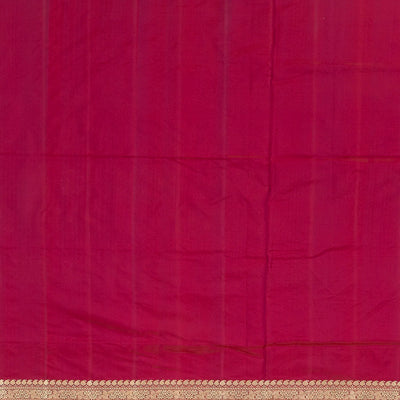 Pink Handloom Banarasi Silk Saree With Moghul Flower Butta & Zari Border-Pink