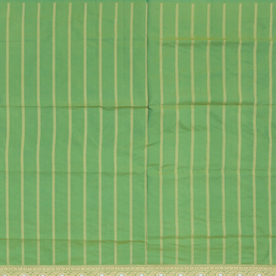 Turquoise Handloom Banarasi Silk Saree With Floral & Corner Paisley Motifs-Turquoise