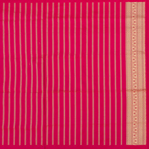 Orange Handloom Banarasi Silk Saree With Floral Jaal Motifs-Orange