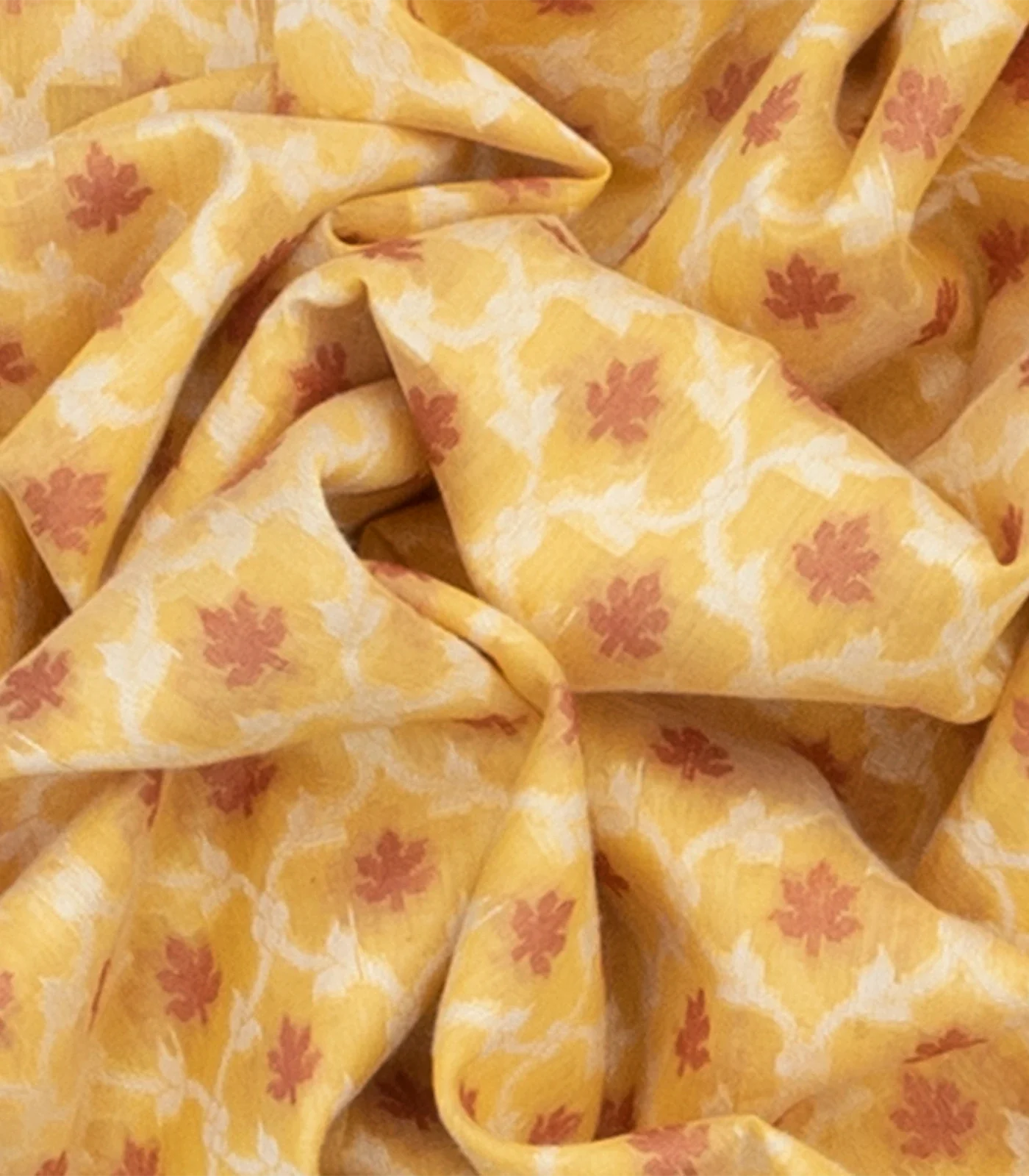 Sandal Handloom Banarasi Cotton Saree With Floral Jaal Motifs-Sandal