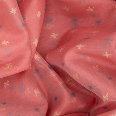 Dusty Pink Handloom Banarasi Cotton Saree With Floral Grey Border-Dusty Pink