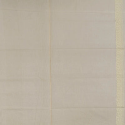 Beige Handloom Banarasi Cotton Saree With Diagonal Vine Motifs-Beige