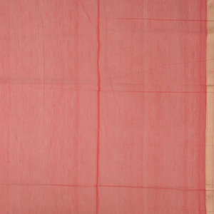 Red Handloom Banarasi Cotton Saree With Floral & Diagonal Motifs-Red