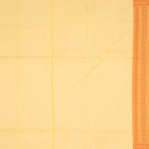 Yellow Handloom Banarasi Cotton Saree With Floral Motifs-Yellow