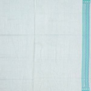 Light Blue Handloom Banarasi Cotton Saree With Floral Jaal Motifs-Light Blue