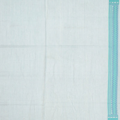 Light Blue Handloom Banarasi Cotton Saree With Floral Jaal Motifs-Light Blue