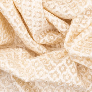 Cream Handloom Banarasi Kora Silk Saree With Floral Motifs-Cream