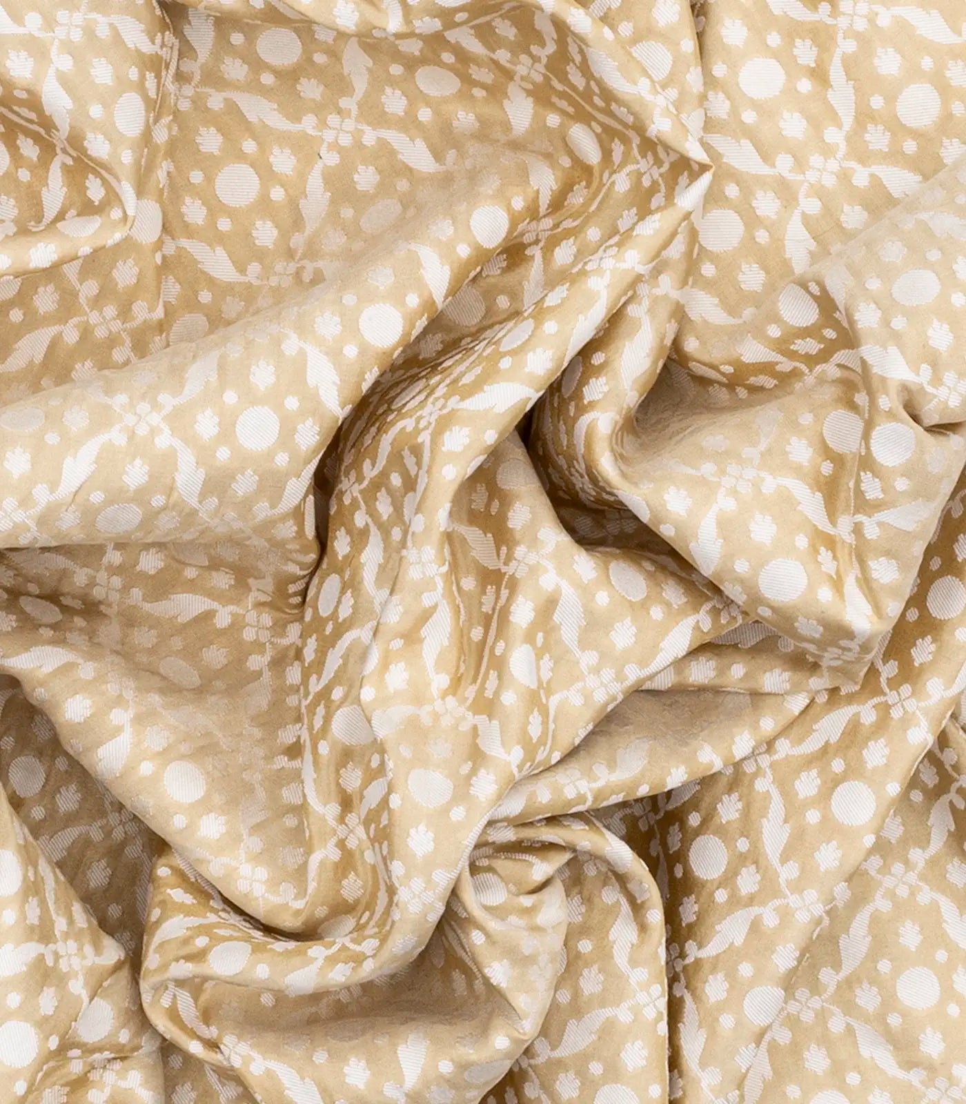 Cream Handloom Banarasi Tissue Silk Saree With Jaal Motifs-Cream