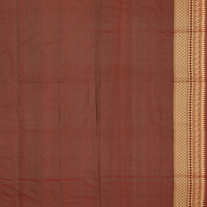 Bottle Green Handloom Banarasi Silk Saree With Meena Floral Motifs-Bottle Green