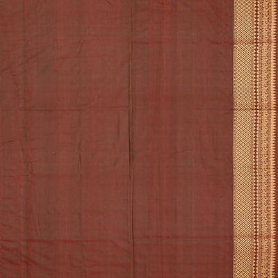 Bottle Green Handloom Banarasi Silk Saree With Meena Floral Motifs-Bottle Green