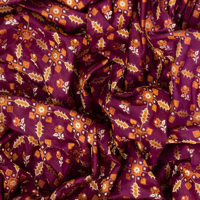 Magenta Handloom Banarasi Silk Saree With Meena Floral Motifs-Magenta