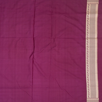 Magenta Handloom Banarasi Silk Saree With Meena Floral Motifs-Magenta