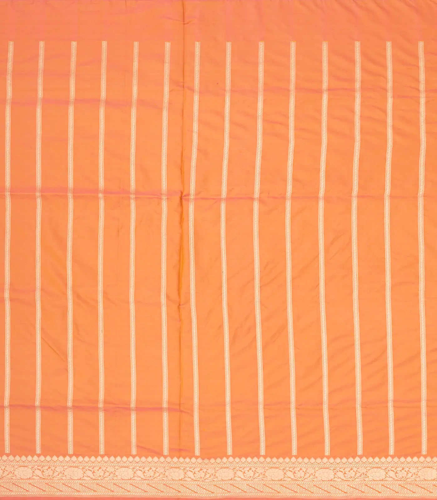 Mustard Handloom Banarasi Silk Saree With Meena Floral Motifs-Mustard