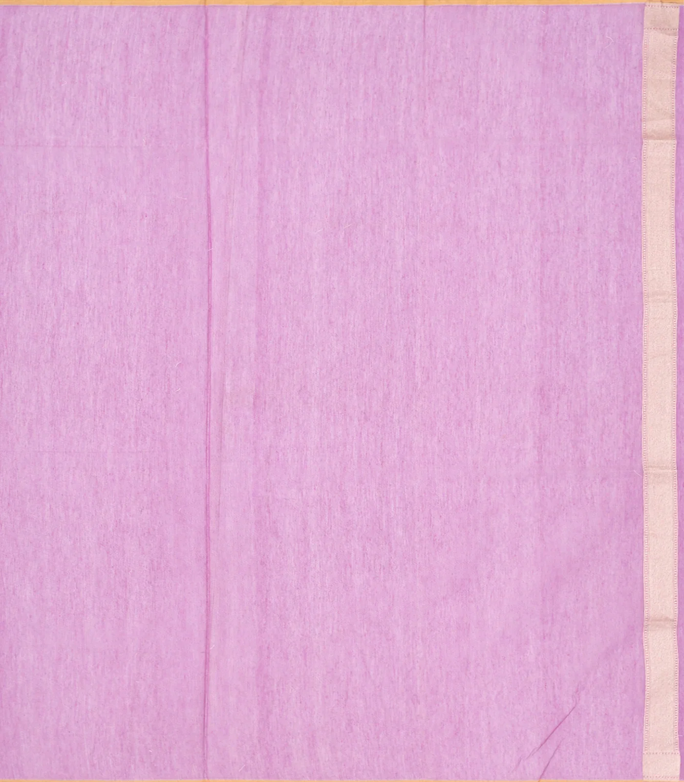 Purple Handloom Banarasi Cotton Saree With Floral Motifs-Purple