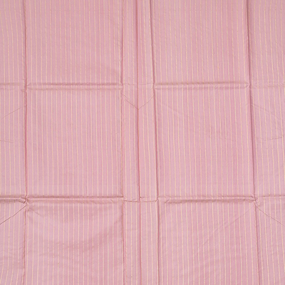 Dusty Pink Handloom Banarasi Silk Saree With Dotted Stripes-Dusty Pink