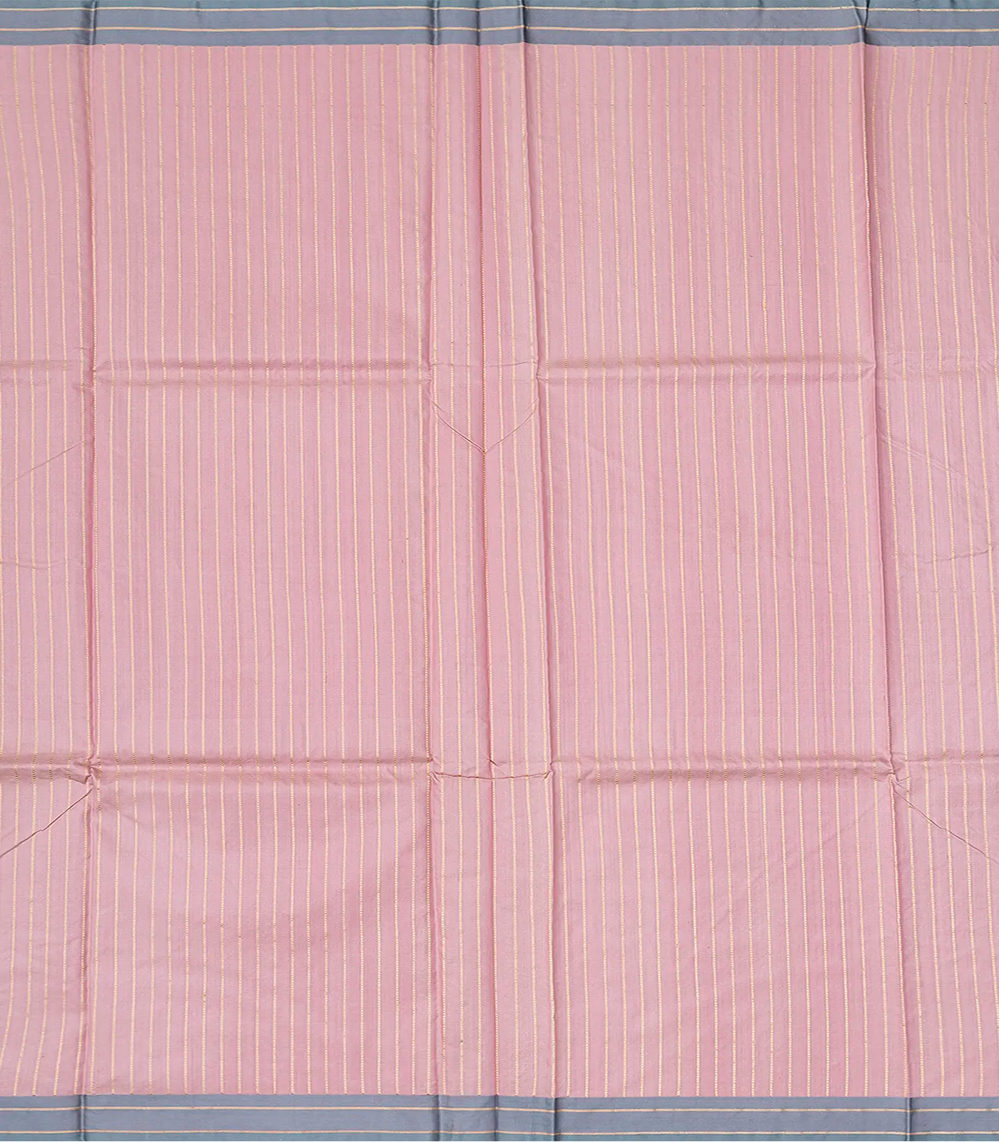 Dusty Pink Handloom Banarasi Silk Saree With Dotted Stripes-Dusty Pink