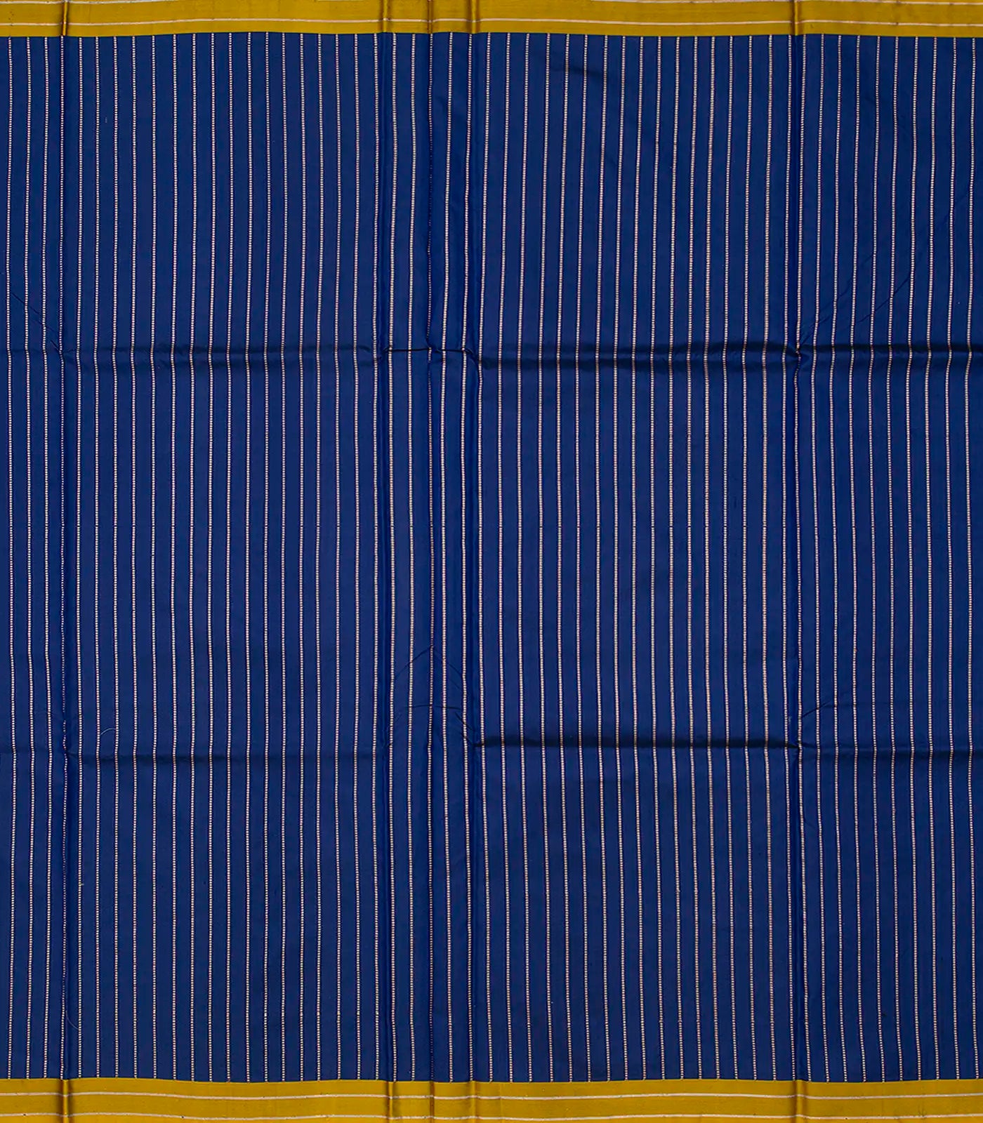 Blue Handloom Banarasi Silk Saree With Dotted Stripes-Blue