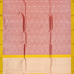 Baby Pink Handloom Banarasi Tissue Silk Saree With Floral Motifs-Baby Pink