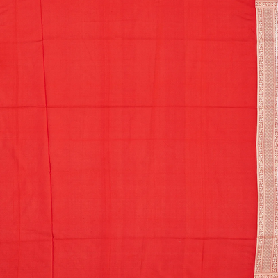 Pink Handloom Banarasi Silk Saree With Floral Motifs-Pink