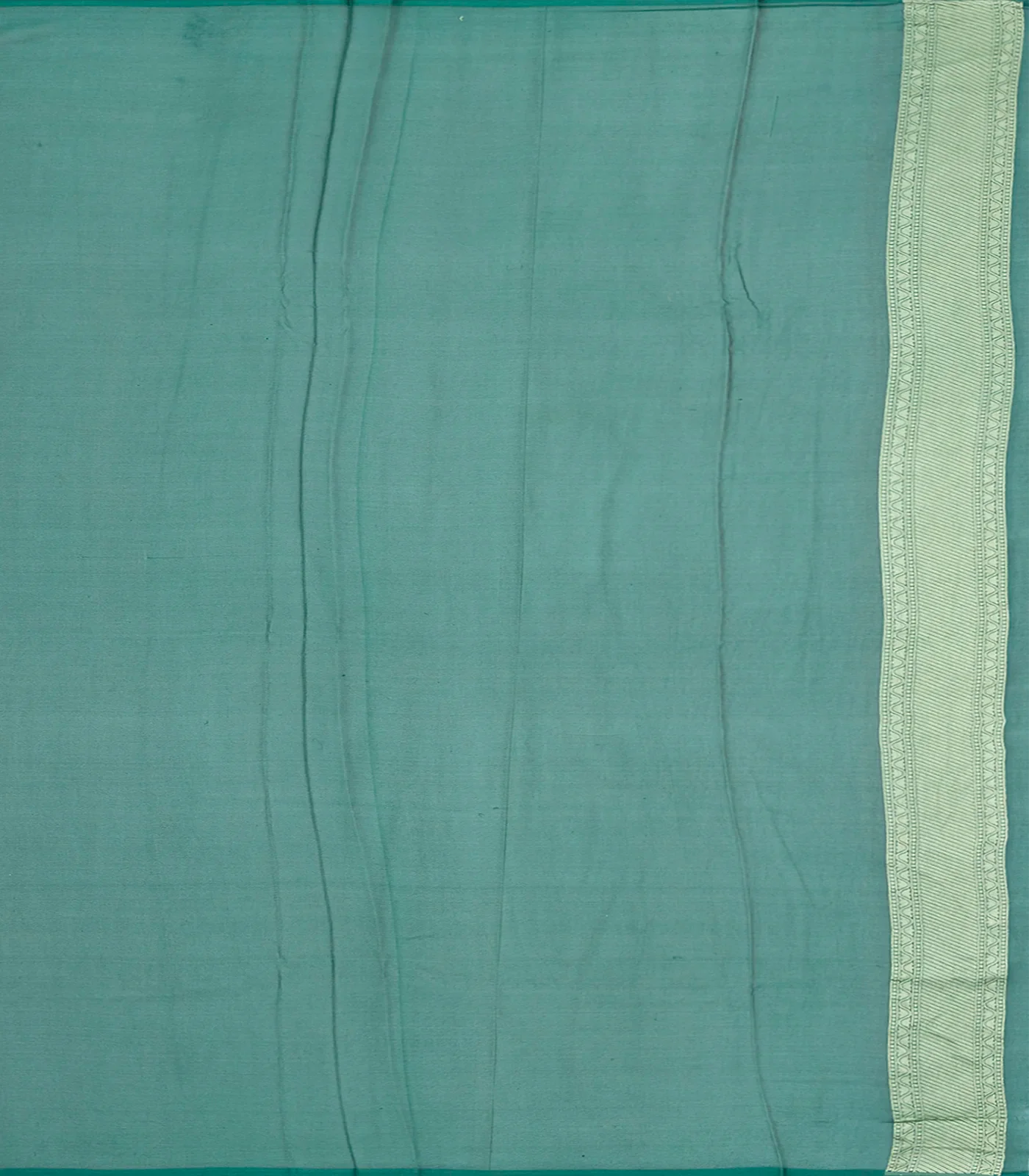 Blue Handloom Rangkat Khaddi Georgette Saree With Chevron Motifs-Blue